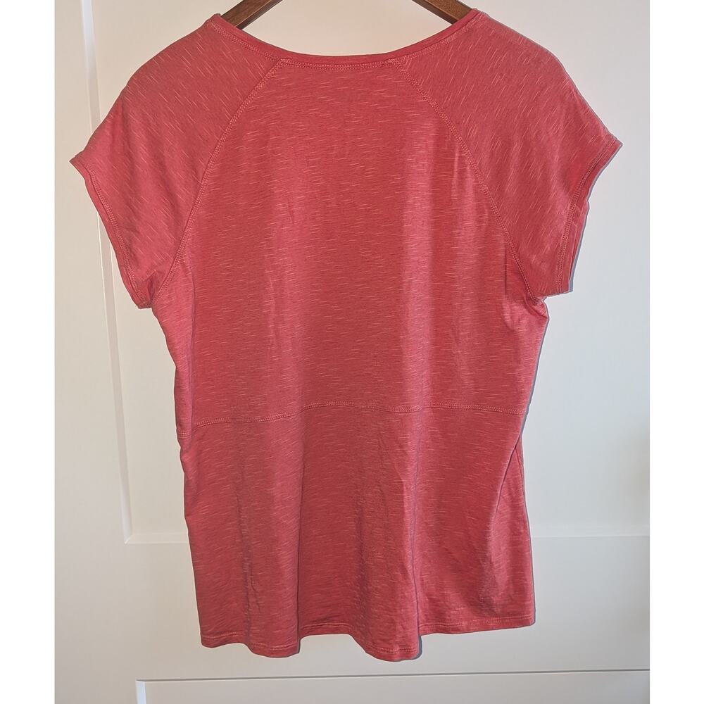 Toad & Co Women’s Marley Tee Organic Cotton Blend V‑Neck Orange Size Large - Picture 3 of 5